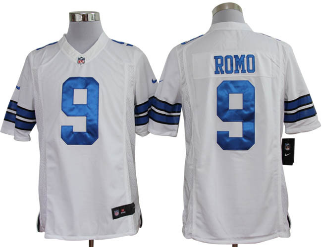 Dallas Cowboys 9 Romo White Nike Limited Jerseys